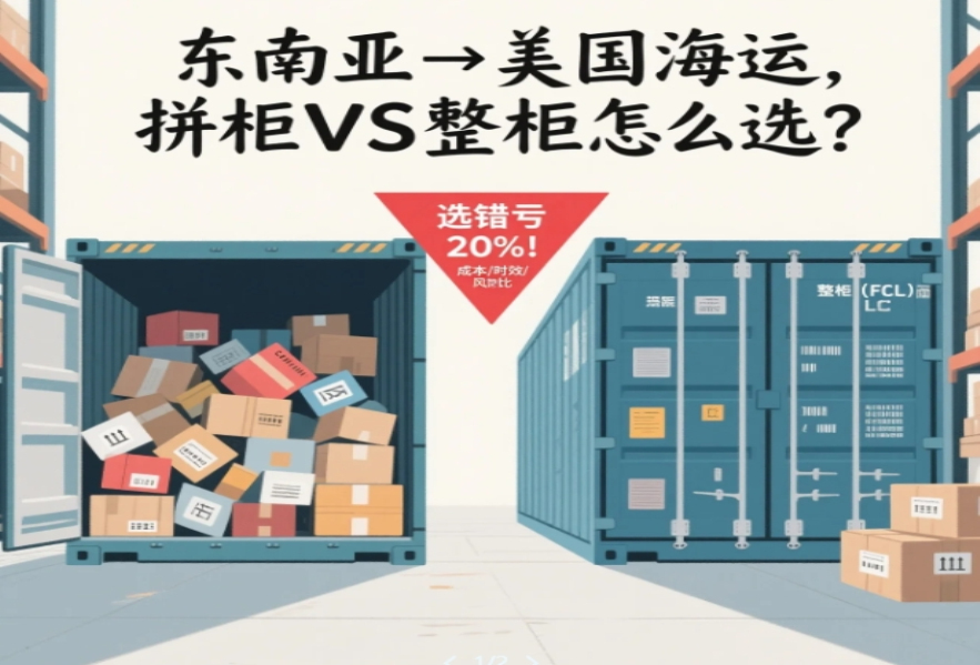 拼柜VS整柜：東南亞到美國(guó)海運(yùn)，選錯(cuò)直接虧20%! 　